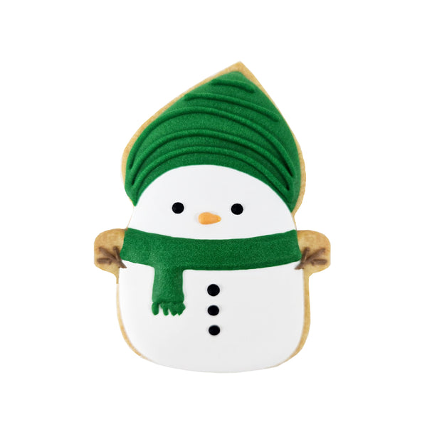 Christmas Icing Cookies - Green Snowman