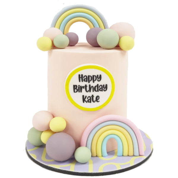 Pastel Rainbow Fondant Cake