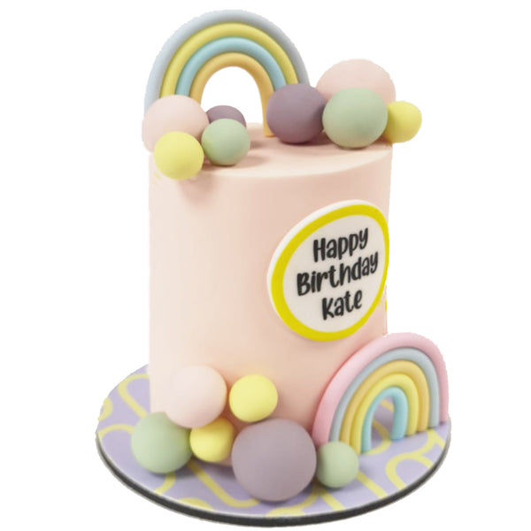 Pastel Rainbow Fondant Cake