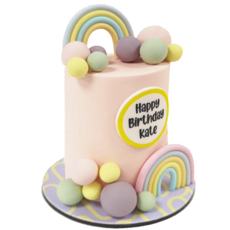 Pastel Rainbow Fondant Cake