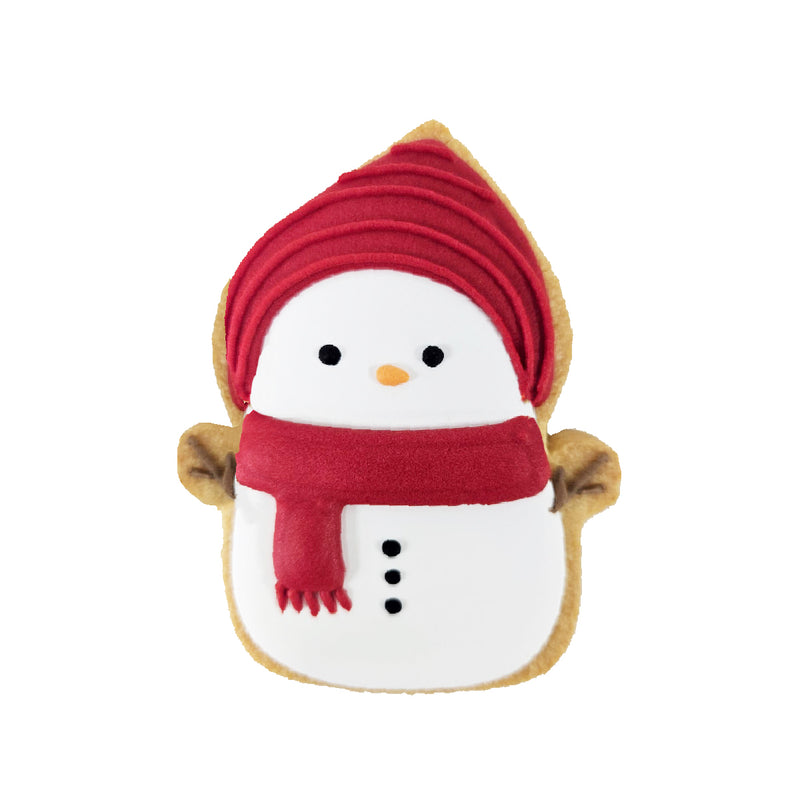 Christmas Icing Cookies - Red Snowman