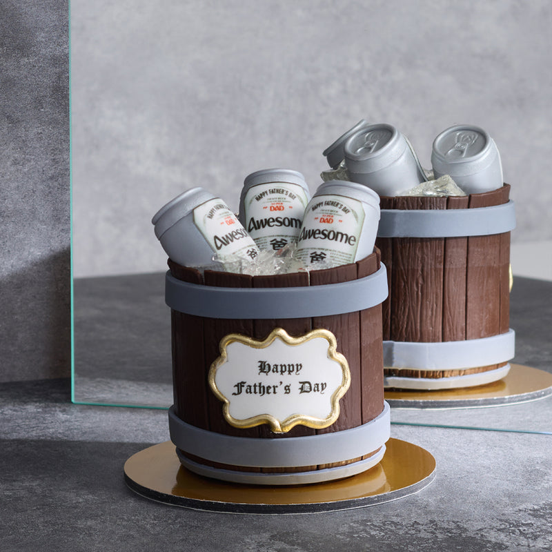 Silver Beer Bucket Cake