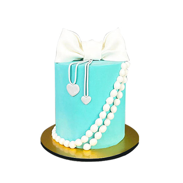 Tiffany Cake with Pearls and Bow