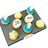Mini Cupcakes Set - Blue and Light Yellow - Oookie Cookie