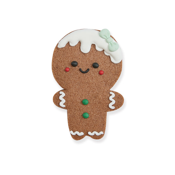 Gingerbread Baby with Green Bow Cookie
