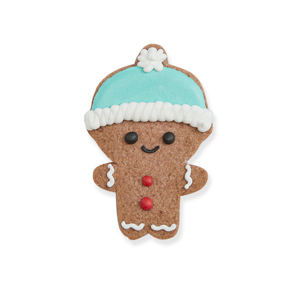Gingerbread Baby with Turquiose Beanie Cookie