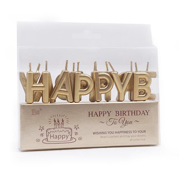 Candle - Golden Happy Birthday - Oookie Cookie